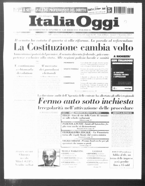 Italia oggi : quotidiano di economia finanza e politica